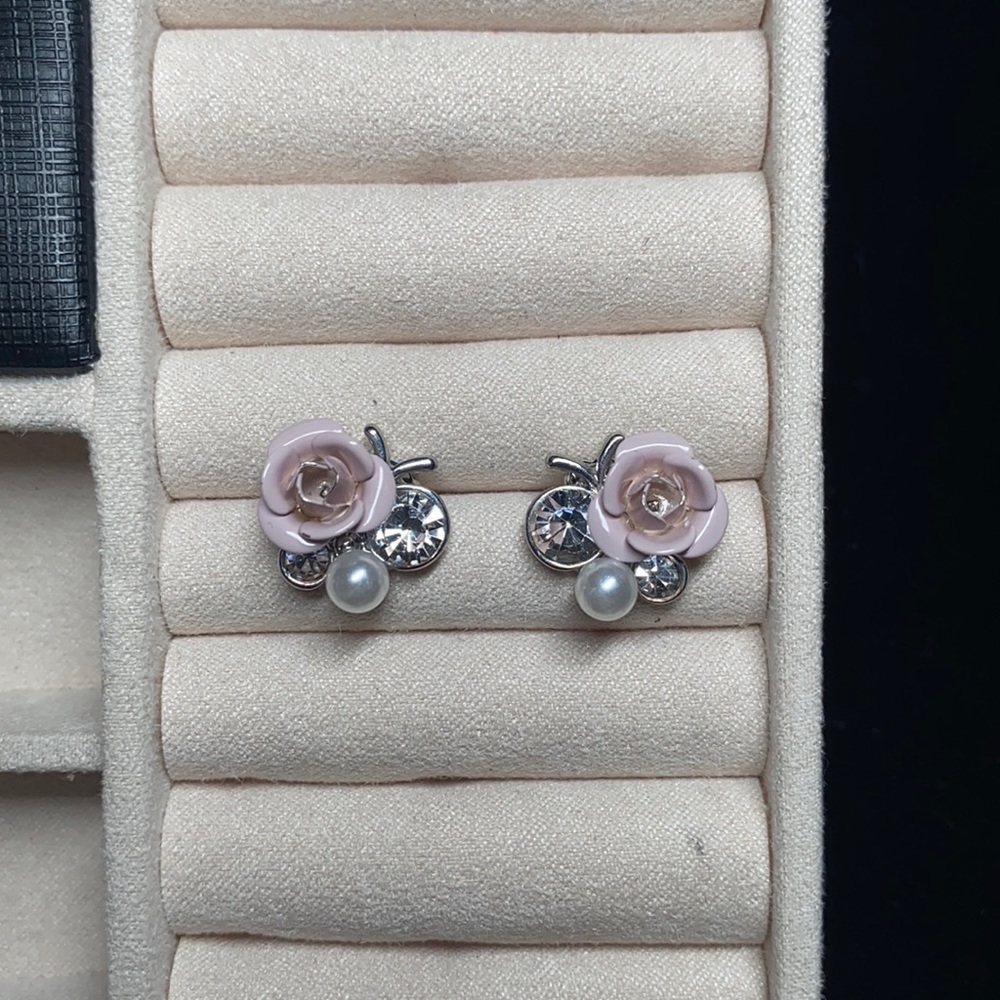Butterfly Diamond Rose Earrings